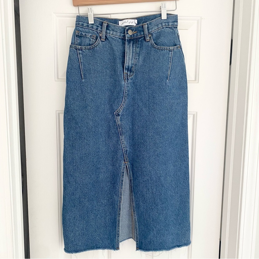 Petal & Pup Classic Blue Denim Skirt 100% Cotton Size 2